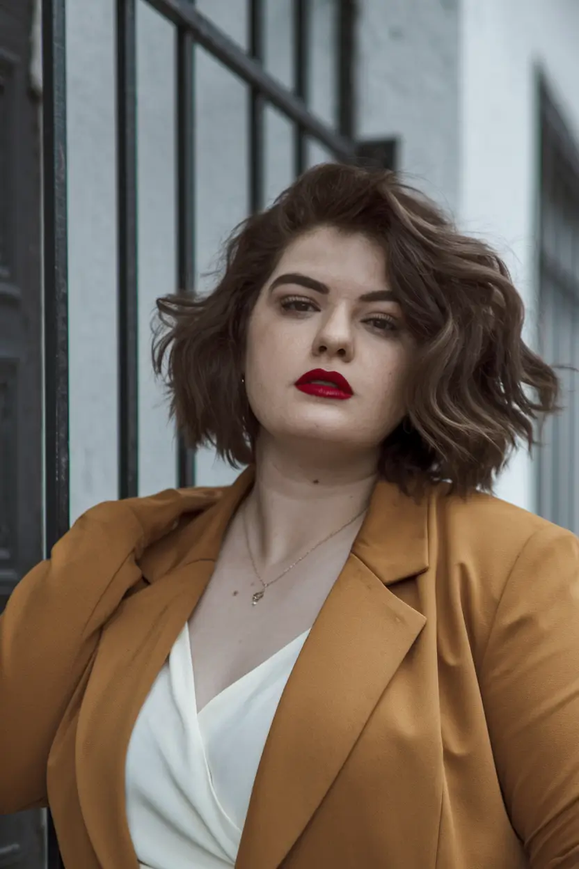 short haircuts for large women plus size Textured Chin-Length Bob with Attitude