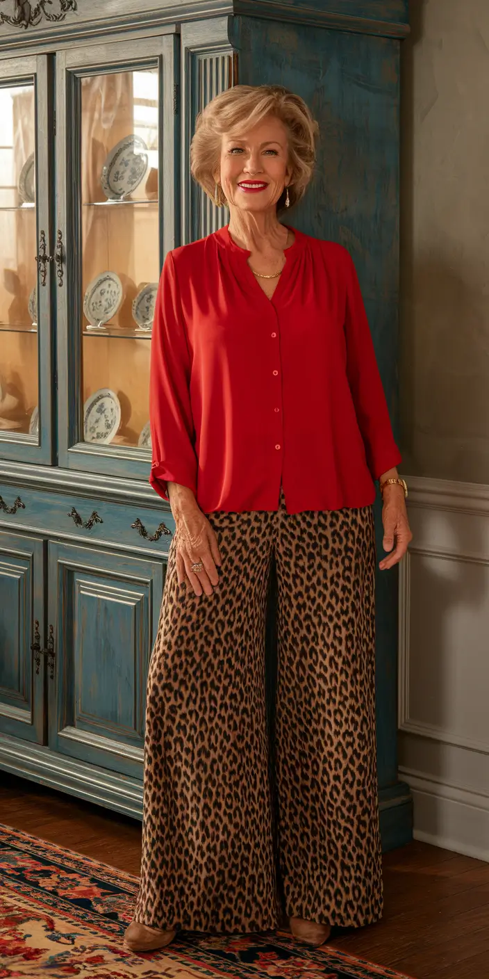 cute fall outfits for women over 60 - ideas 2025 Leopard Lounge with a Scarlet Twist