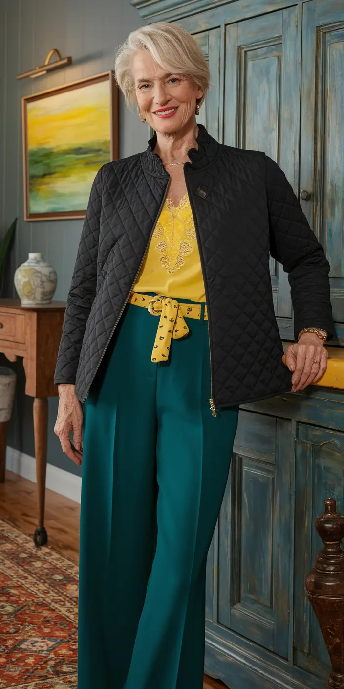 cute fall outfits for women over 60 - ideas 2025 Jewel-Tone Quilted Charm