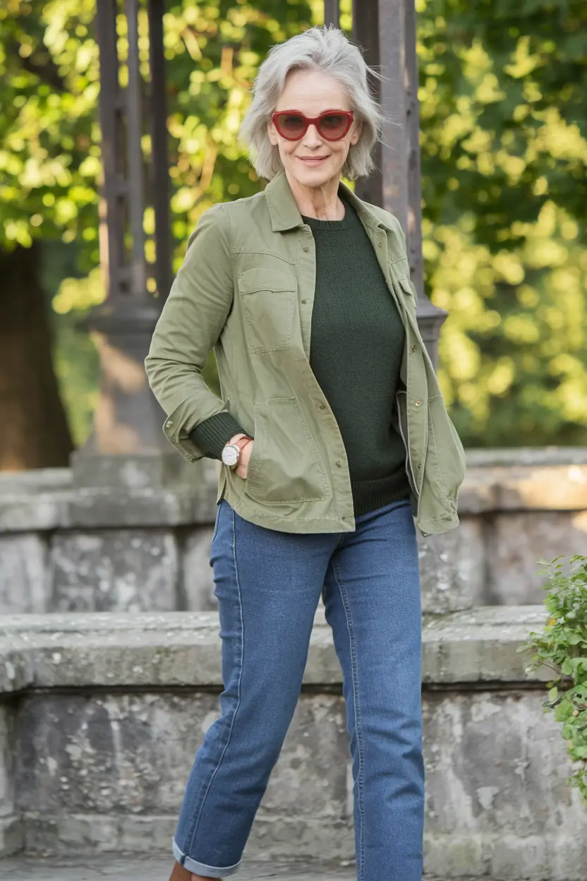 cute fall outfits for women over 60 - ideas 2025 Olive Utility & Retro Sunnies