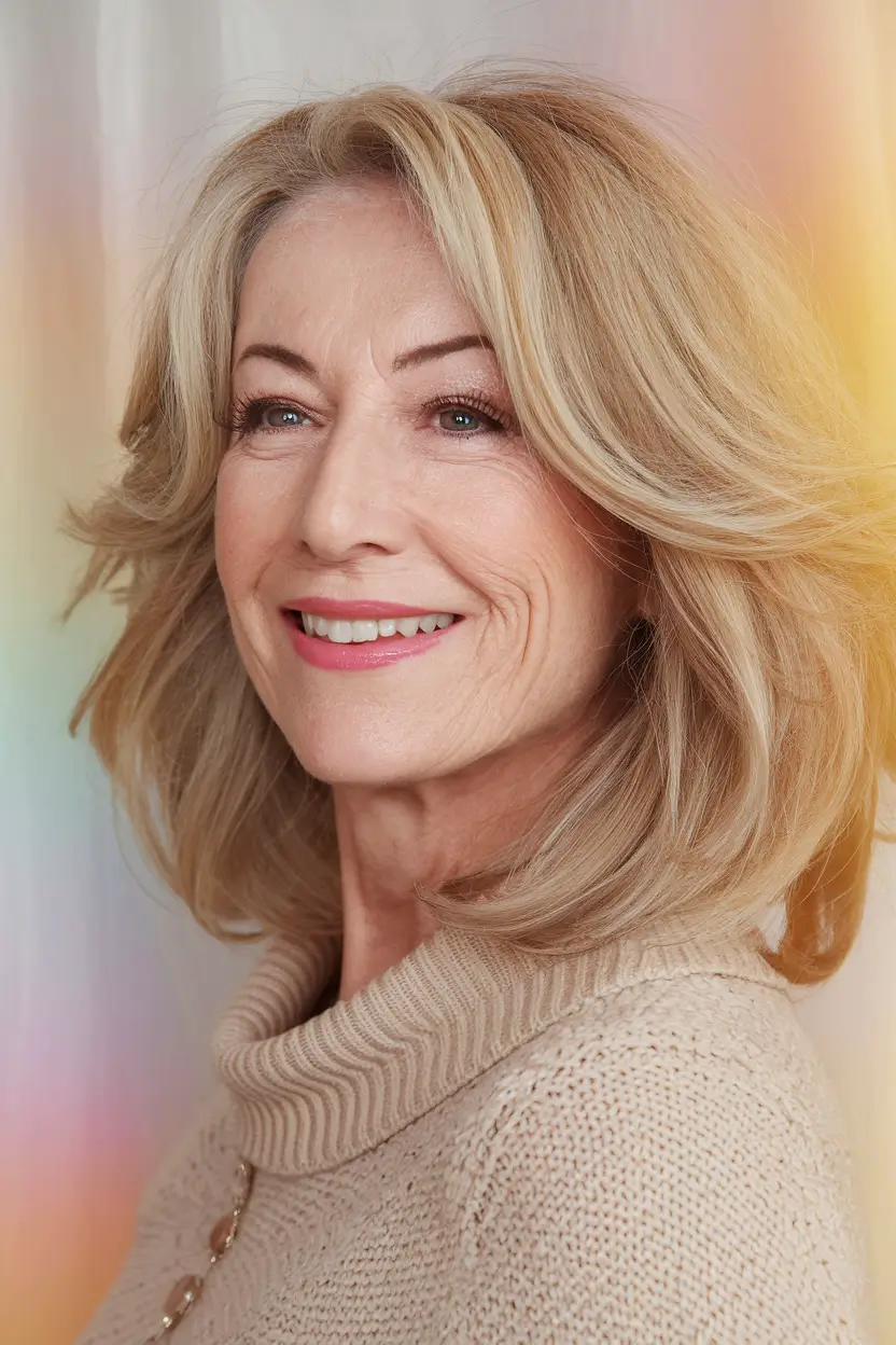Fall 2025 Hair Color Guide for Women Over 50 Golden Honey Lift with Dimensional Volume