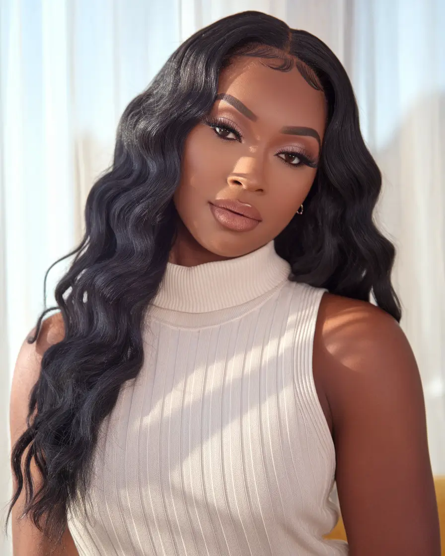 Fall 2025 Hairstyles for Black Women Soft Body Waves with Sculpted Edges