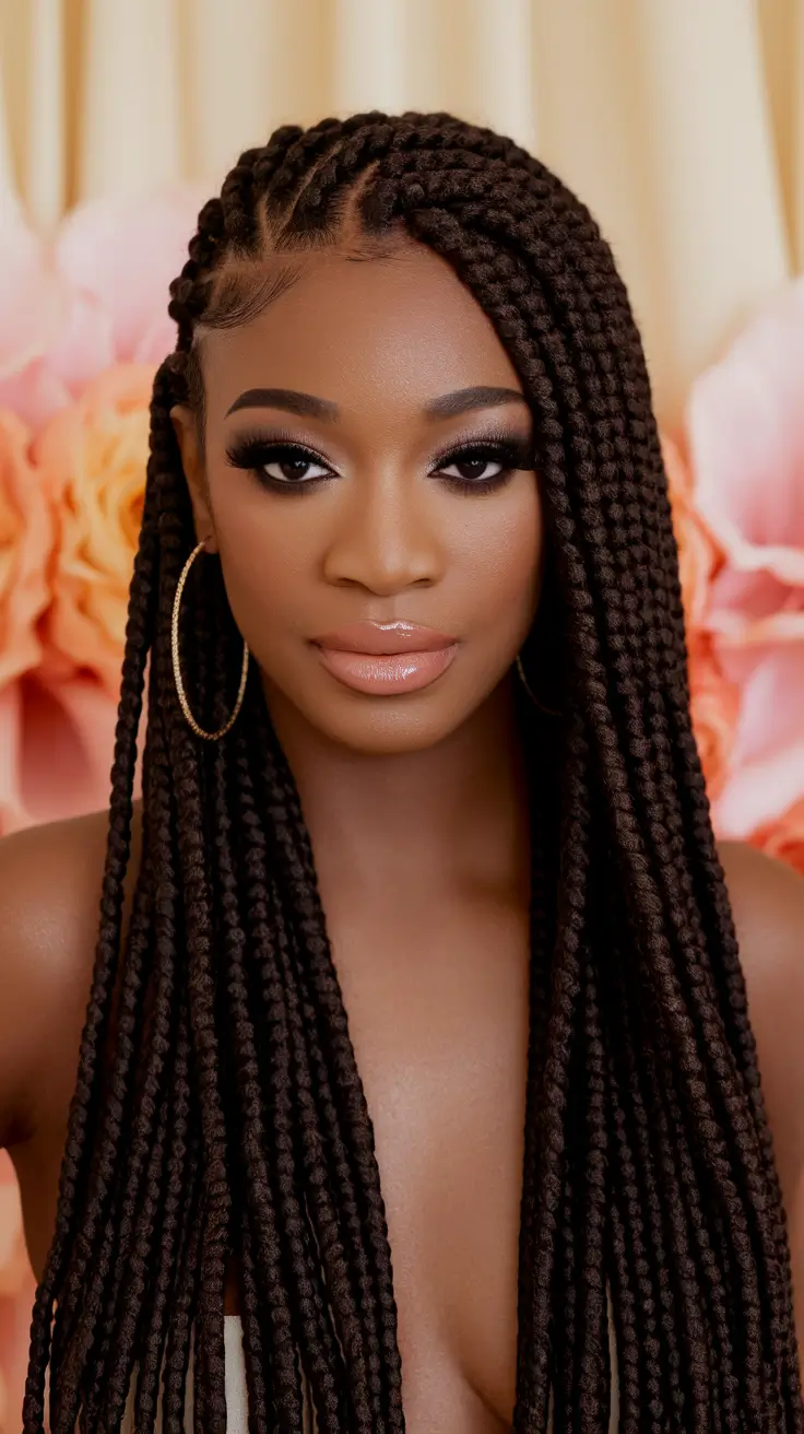 Fall 2025 Hairstyles for Black Women Defined Long Box Braids