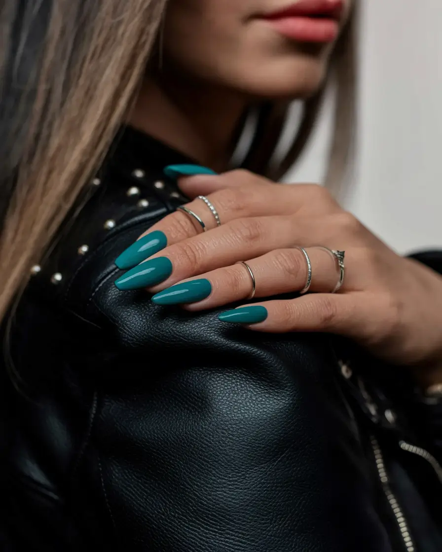 Fall 2025 Nail Colors for Medium Skin - Teal Elegance