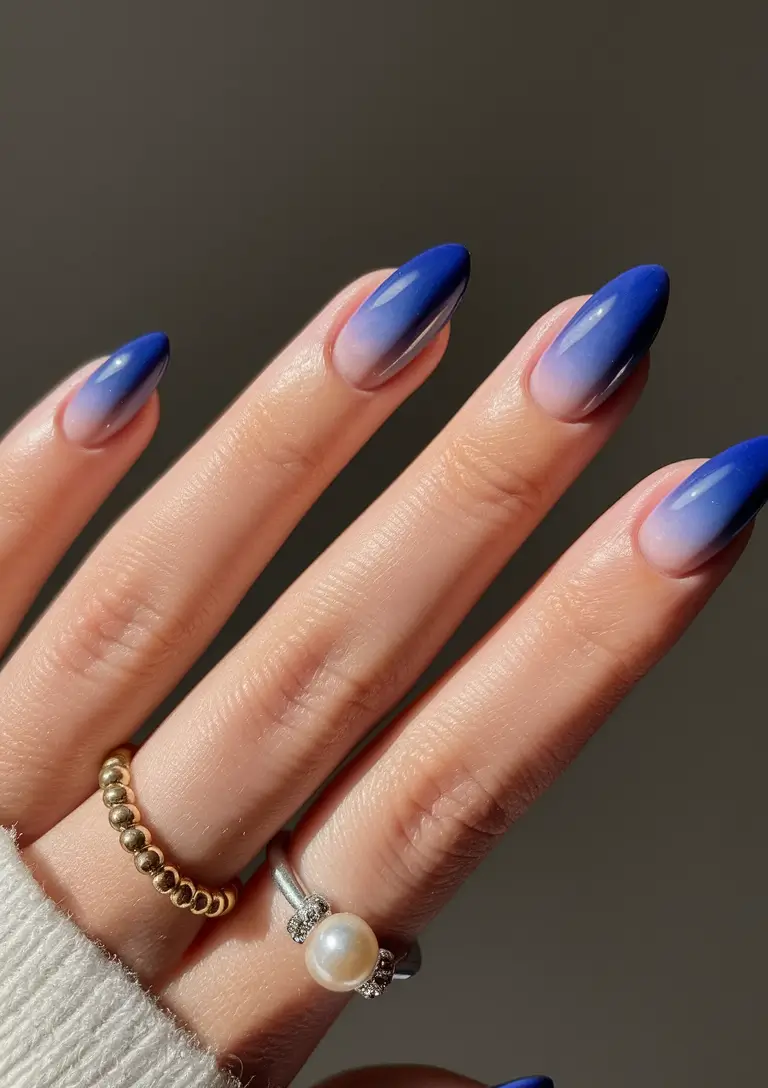 Fall 2025 Nail Colors for Medium Skin - Gradient Ombre Blue