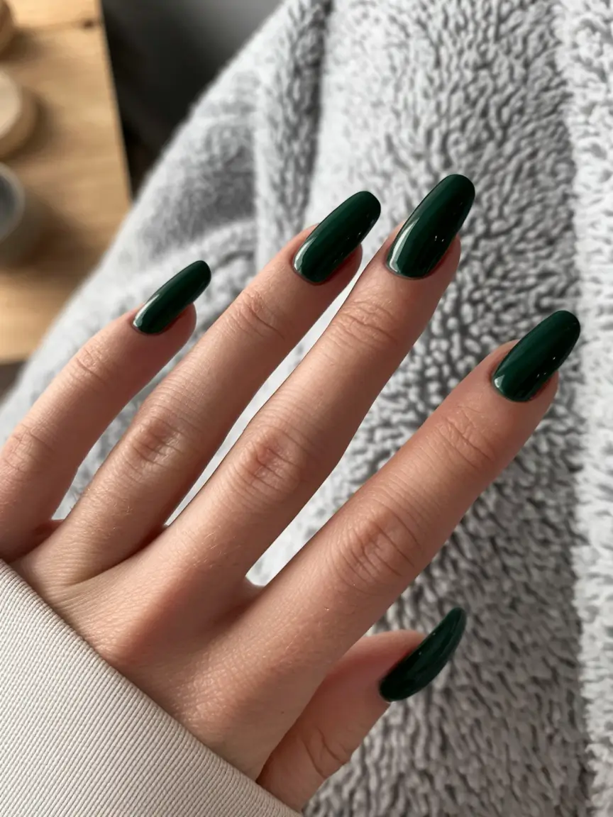 Fall 2025 Nail Colors for Medium Skin - Deep Forest Green
