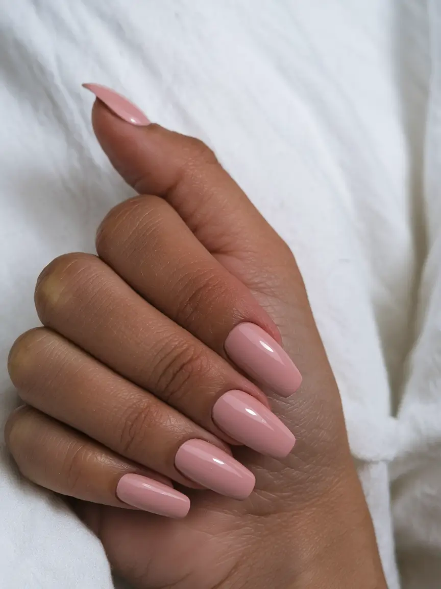 Fall 2025 Nail Colors for Medium Skin - Soft Nude Pink