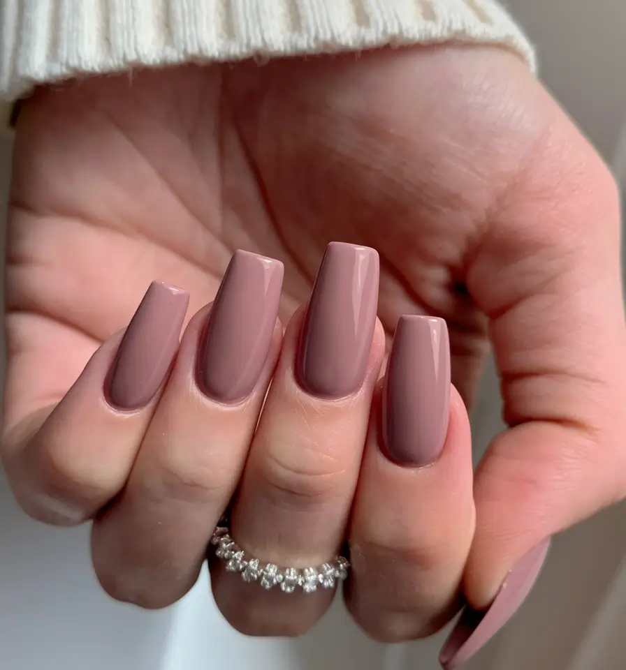 Fall ballerina nails Warm Mauve for Cozy Moments
