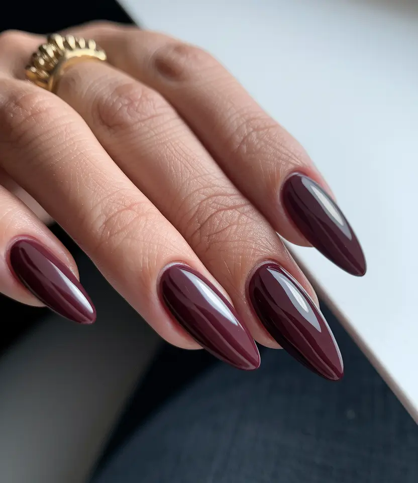 Fall ballerina nails Deep Merlot Drama