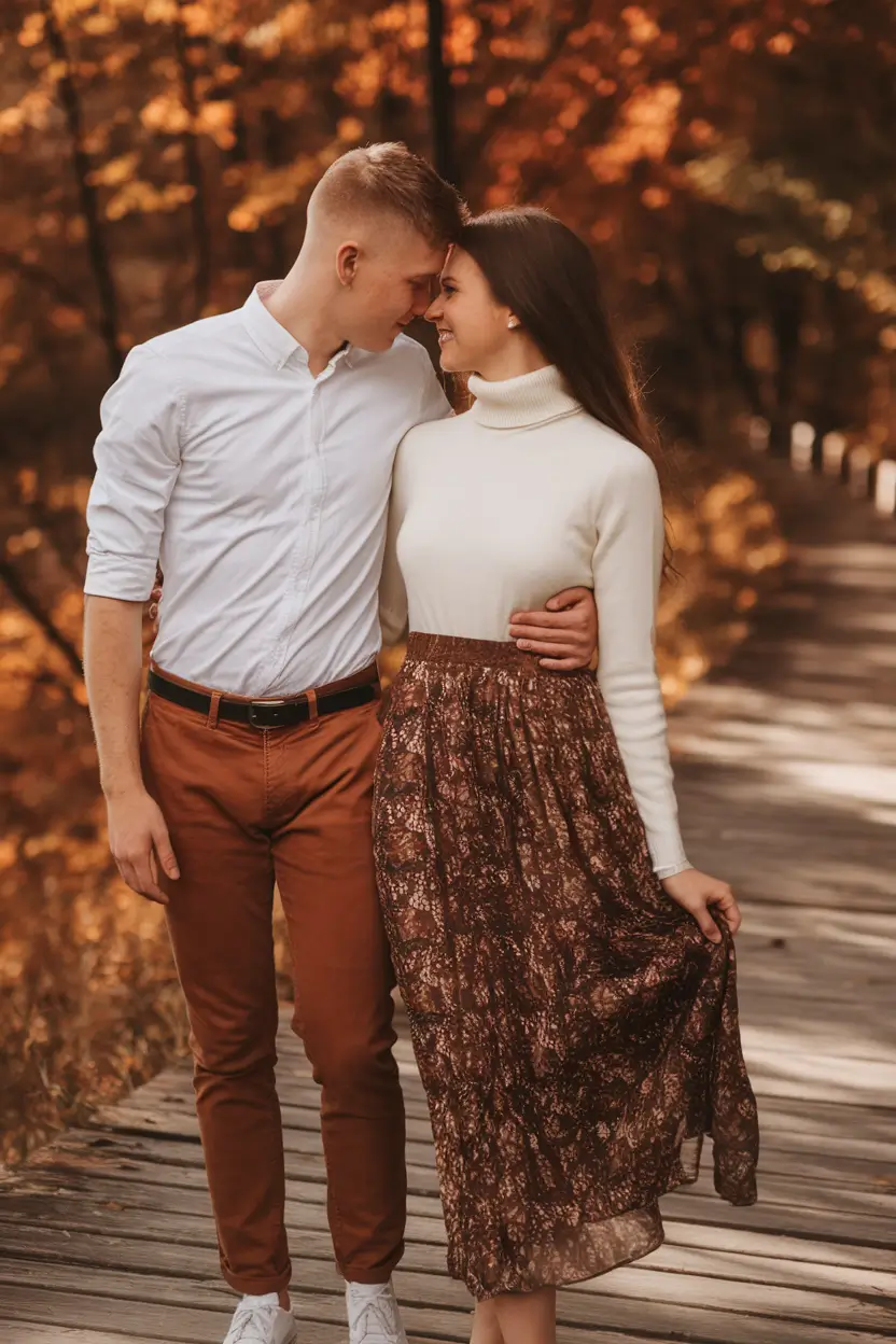 fall family photo outfits ideas 2025 Timeless Neutrals with Botanical Layers