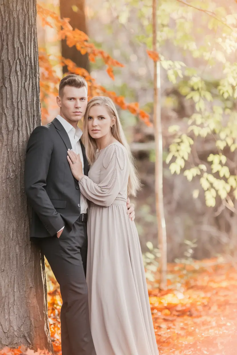 fall family photo outfits ideas 2025 Elegant Neutrals with Romantic Fall Tension