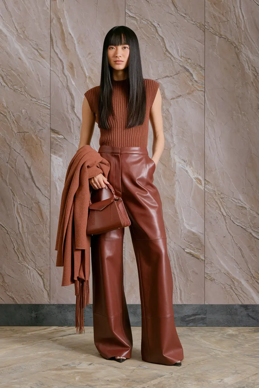 fall fashion trends women All-Cocoa Monochrome Leather Moment