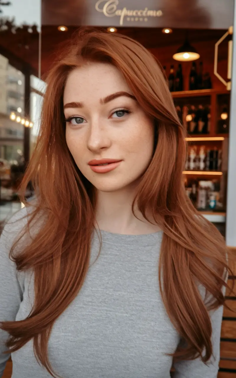 fall hair color ideas 2025 Cinnamon Cappuccino Layers