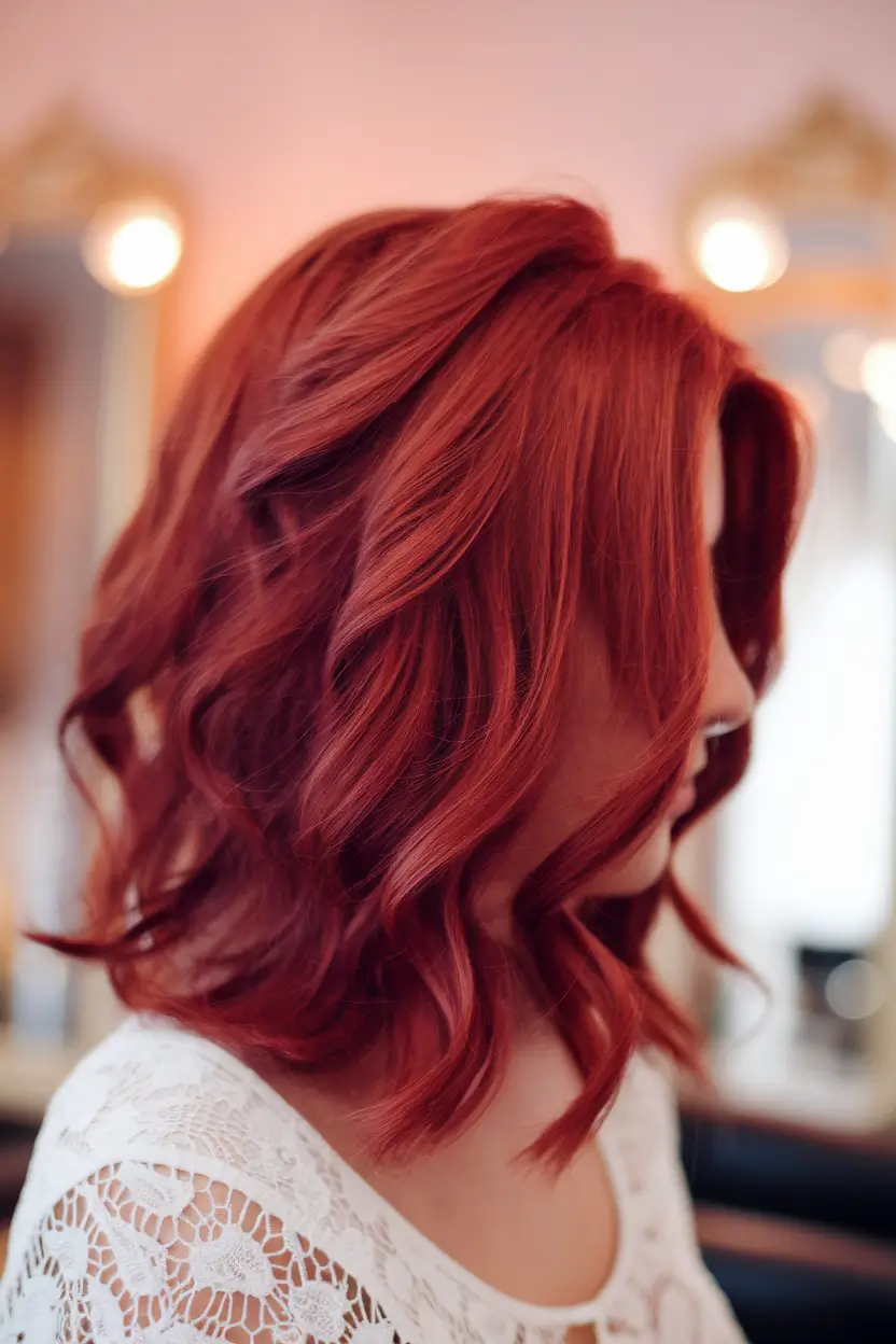 fall hair color ideas 2025 Mulled Cherry Midlength