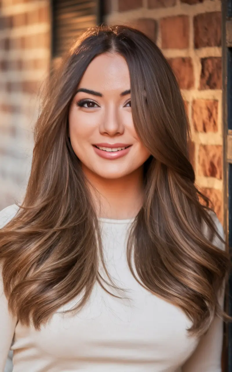 fall hair color ideas 2025 Golden Maple Soft Blend