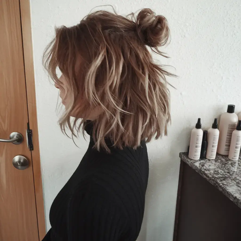 fall brunette hair color balayage shoulder length