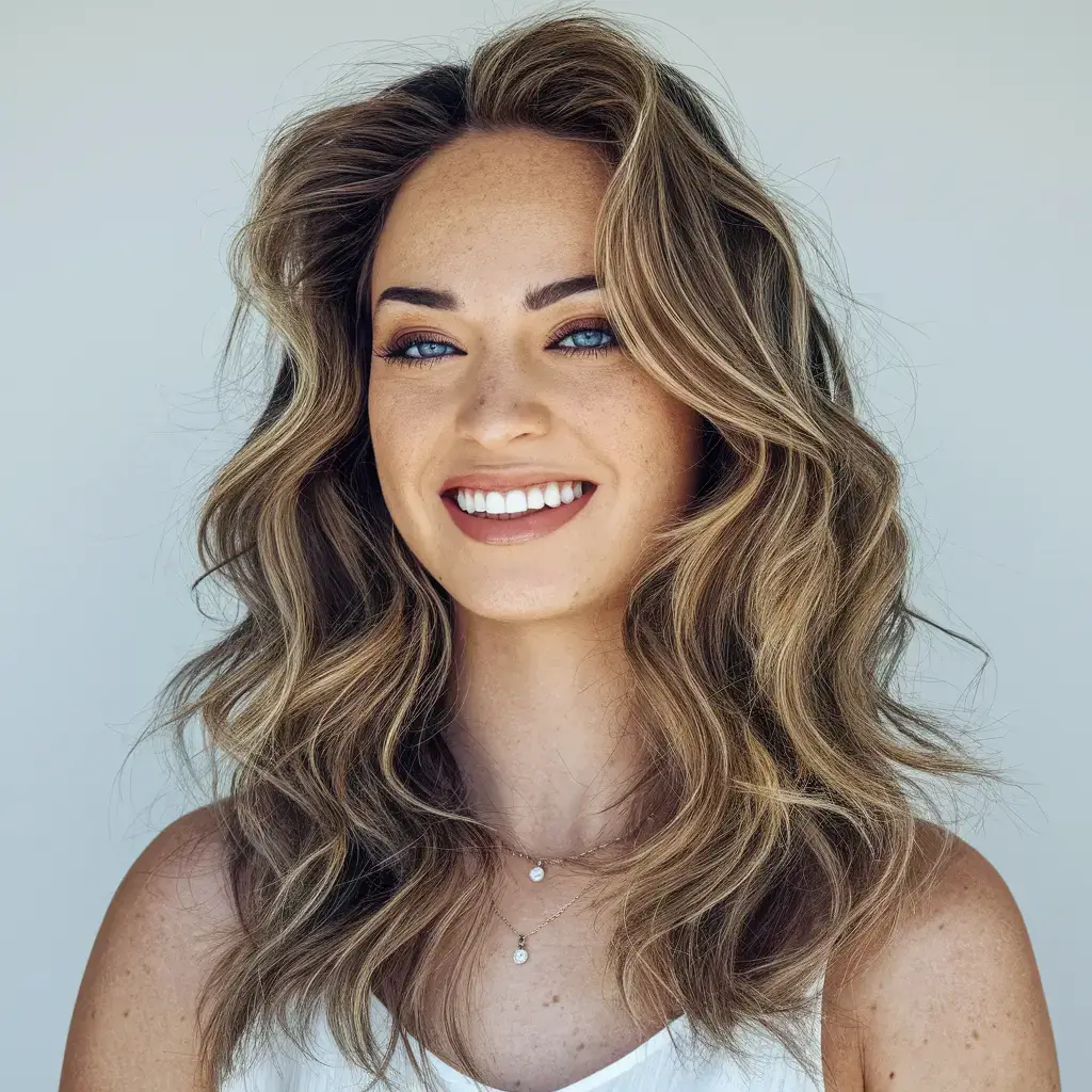 fall brunette hair color shoulder length Shoulder-Grazing Blonde-Tinted Brunette