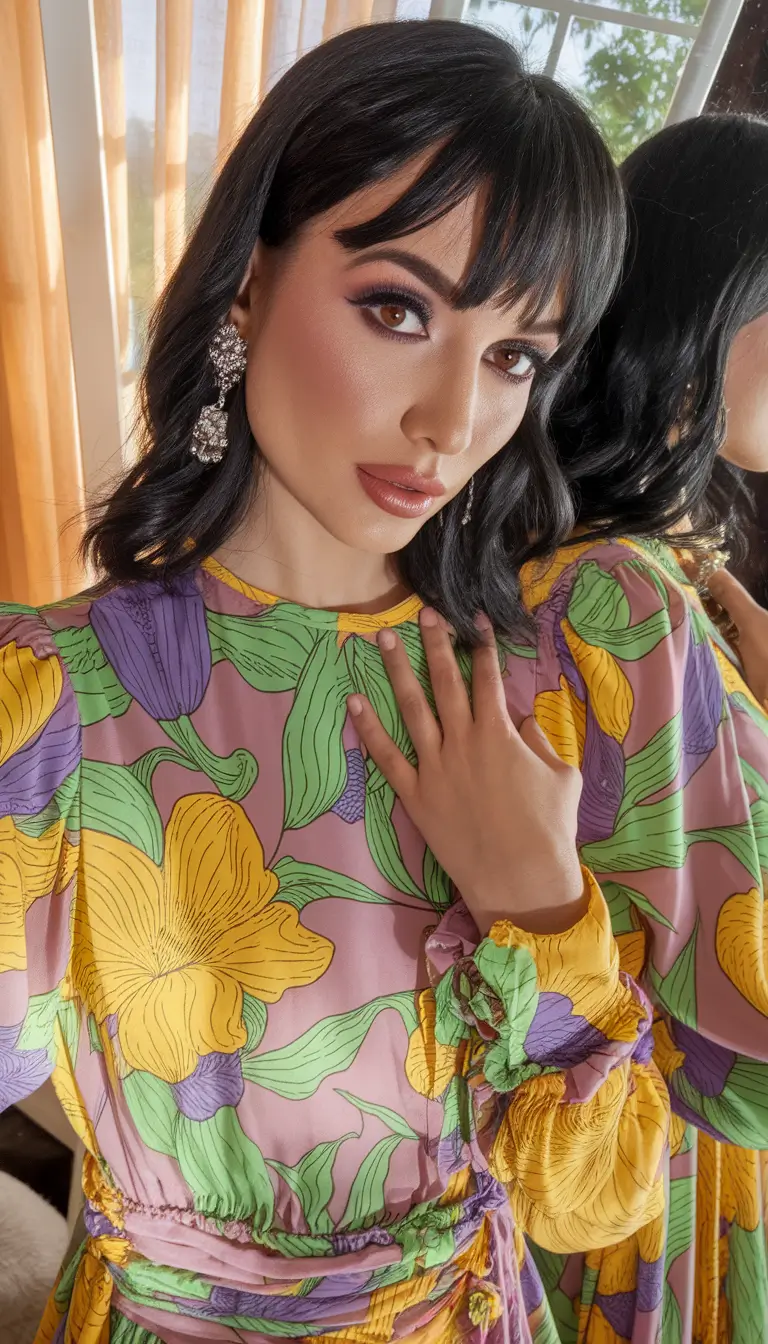 Fall Hair Colors for Cool Skin Types — 2025 Soft Charcoal Black with Curtain Bangs