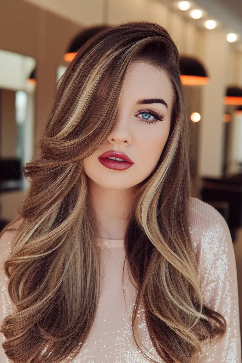 Fall Hair Colors for Cool Skin Types — 2025 Ashy Caramel Ribbons with Side-Swept Volume