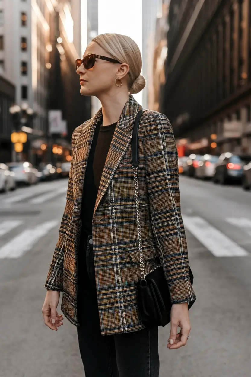 fall office outfits for women ideas 2025 Urban Checks with Downtown Energy