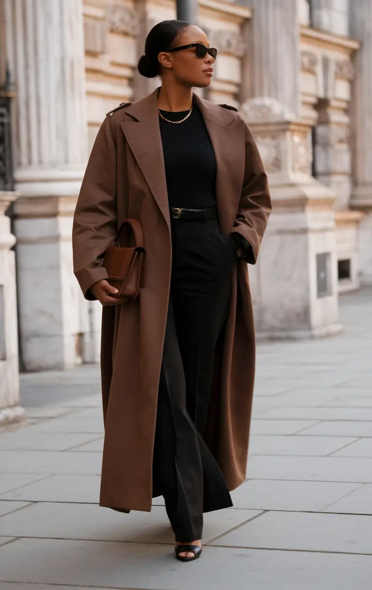 fall outfits for black women 2025 Sharp Tailoring in Monochrome Minimalism