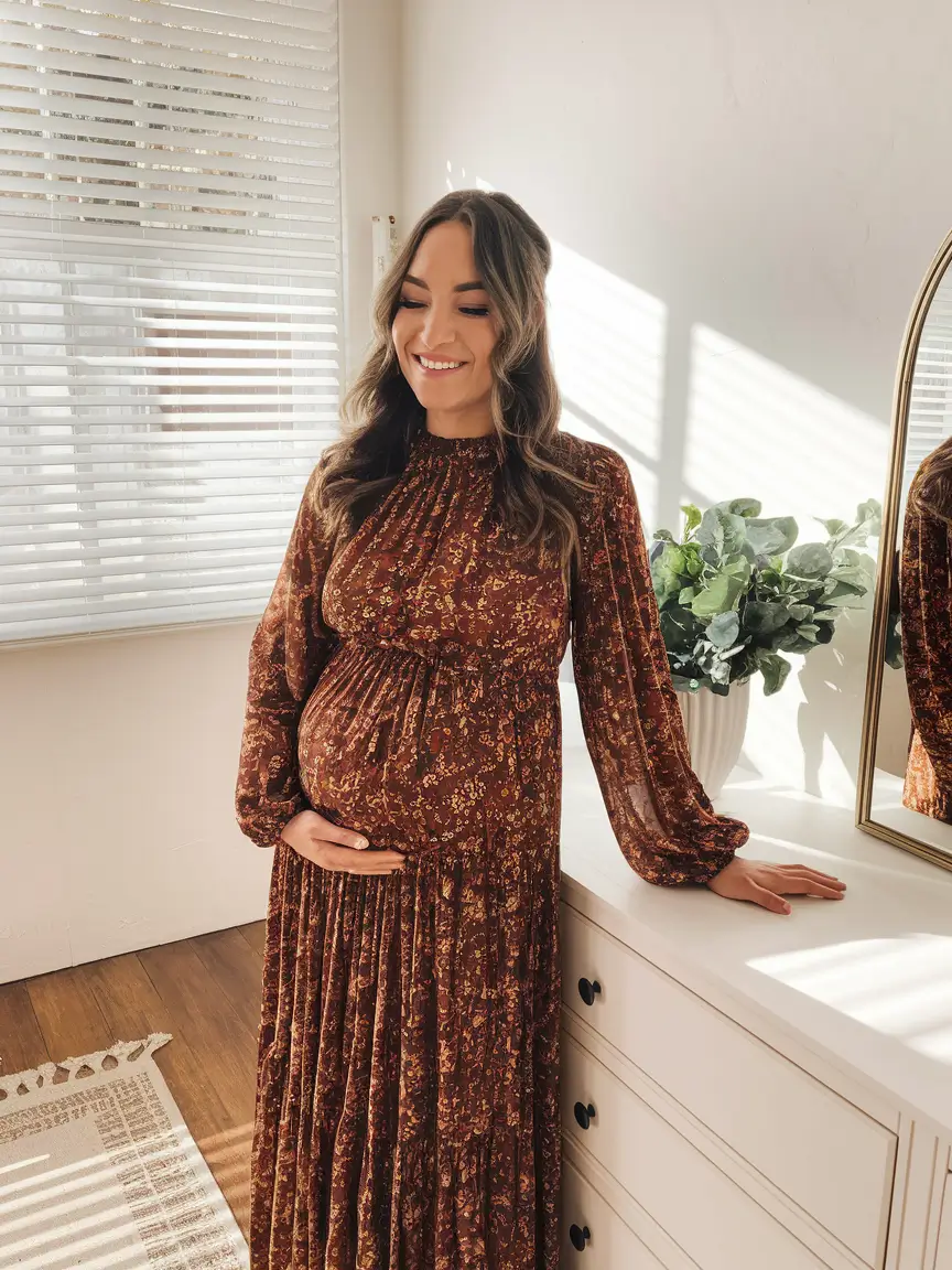 fall outfits for pregnant women Bohemian Romance with a Fall Twist