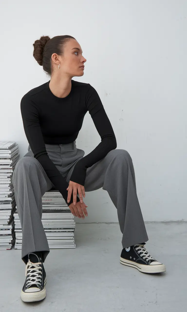 fall outfits for school 2025 Monochrome Minimalist with a Sharp Edge