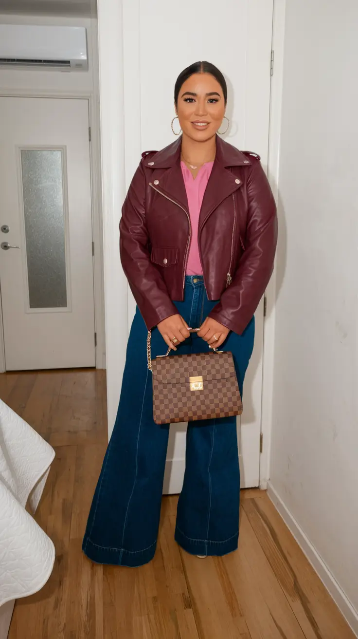 fall outfits latina women - cute ideas 2025 Berry Leather & Bubblegum Pop