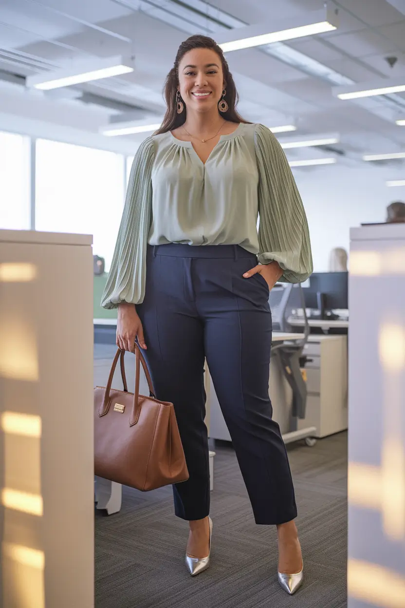 fall plus size capsule wardrobe Office-Ready in Cool Tones