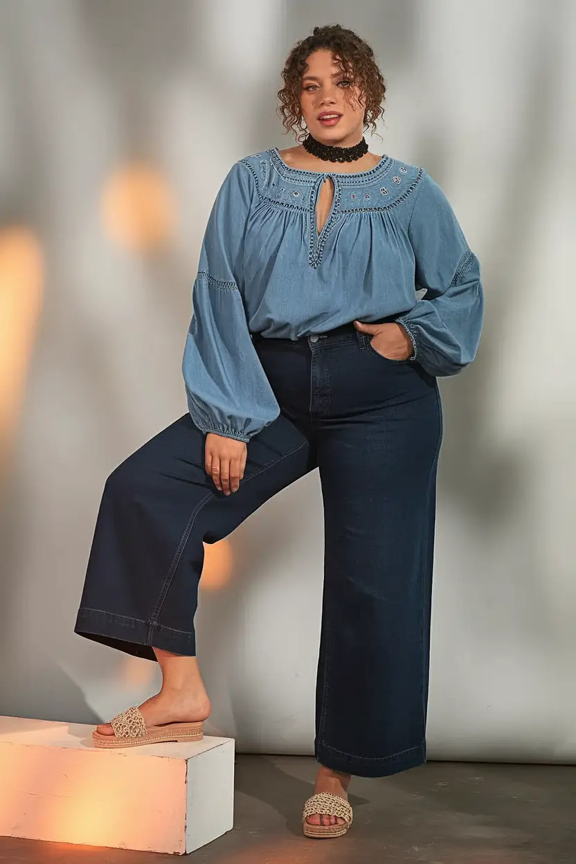 plus size travel capsule wardrobe fall Effortless Denim for Everyday Ease