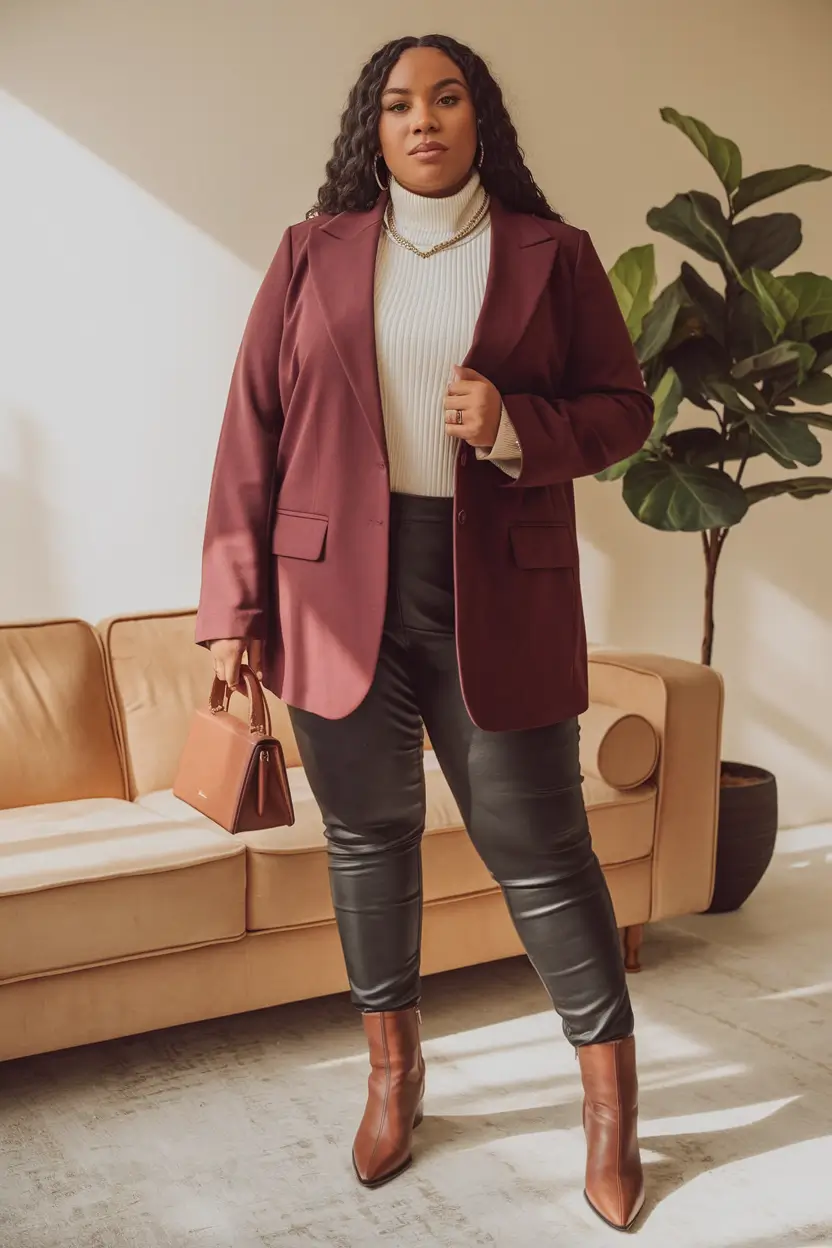 plus size fall work capsule wardrobe Workwear, But Make It Wine