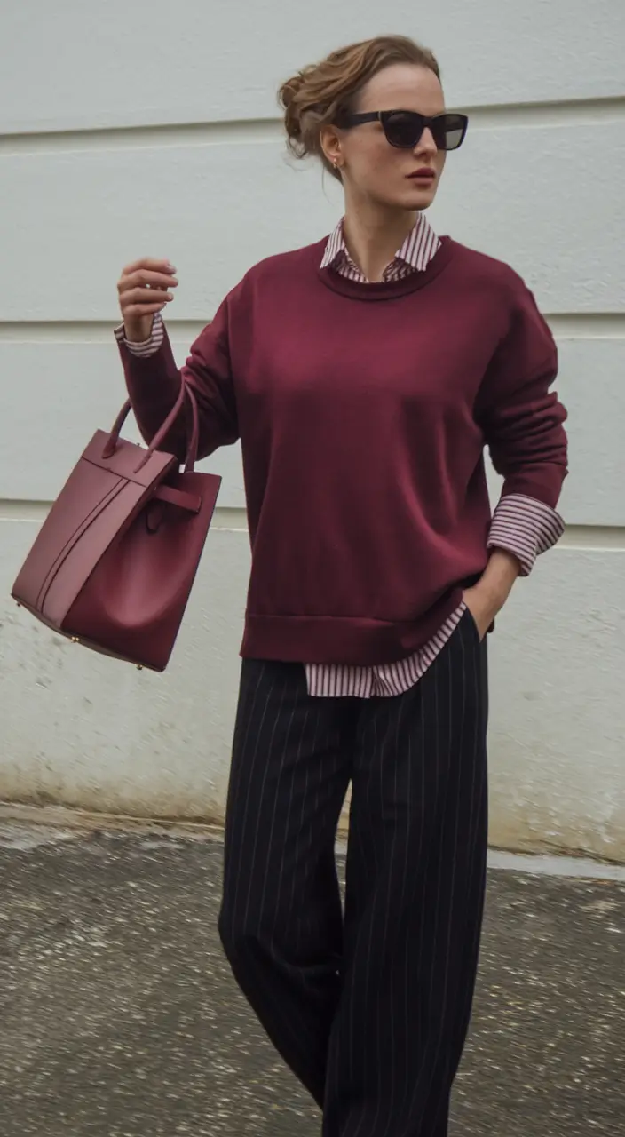fall sweater outfits ideas 2025 Structured Chic for Office Days