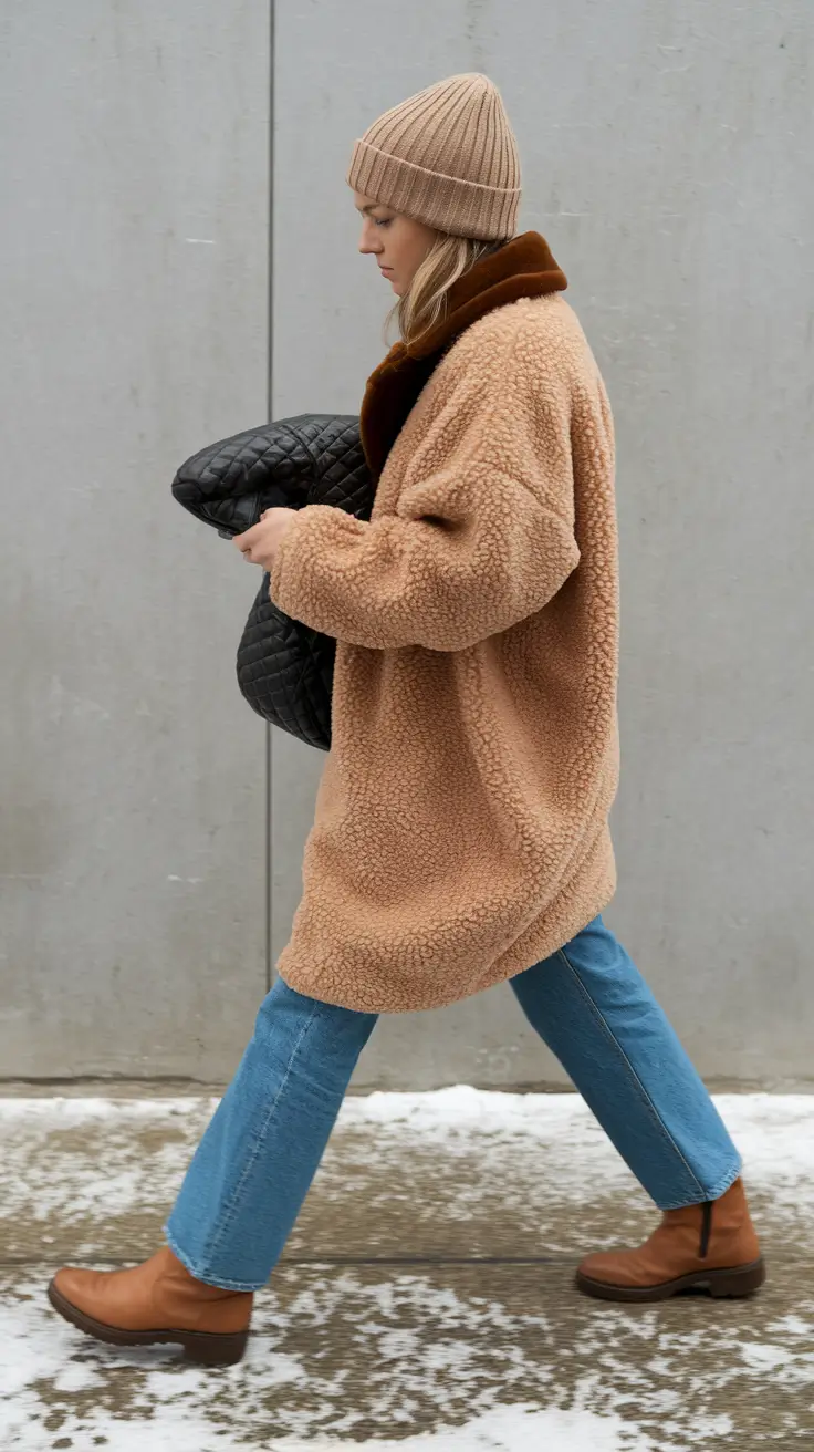 fall winter outfits ideas 2025 The Teddy Coat That’s Basically a Hug