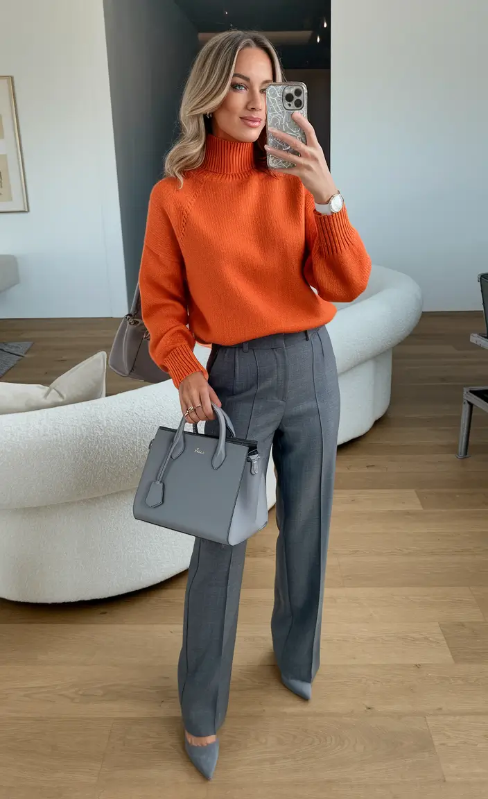 fall winter outfits ideas 2025 Pumpkin Spice Meets Corporate Cool