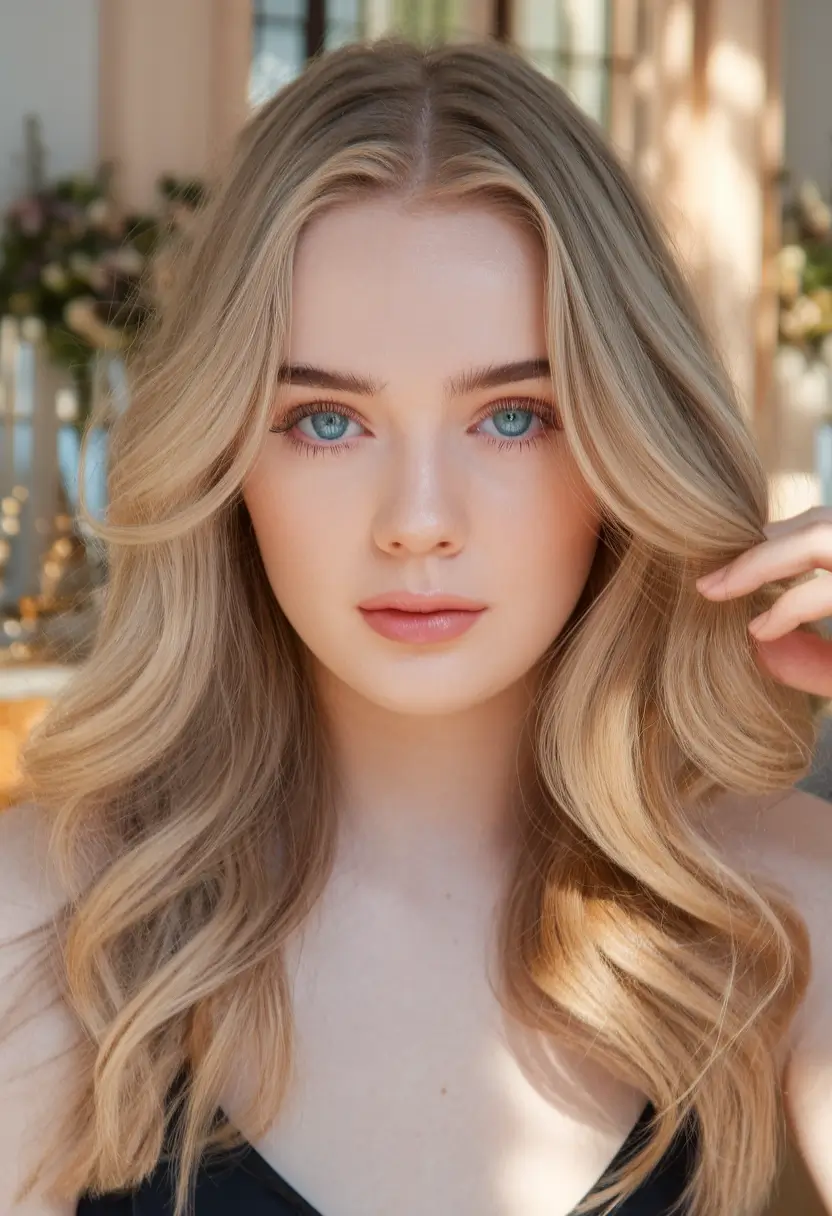 fall hair color for blondes Waves and Whispery Caramel Tones