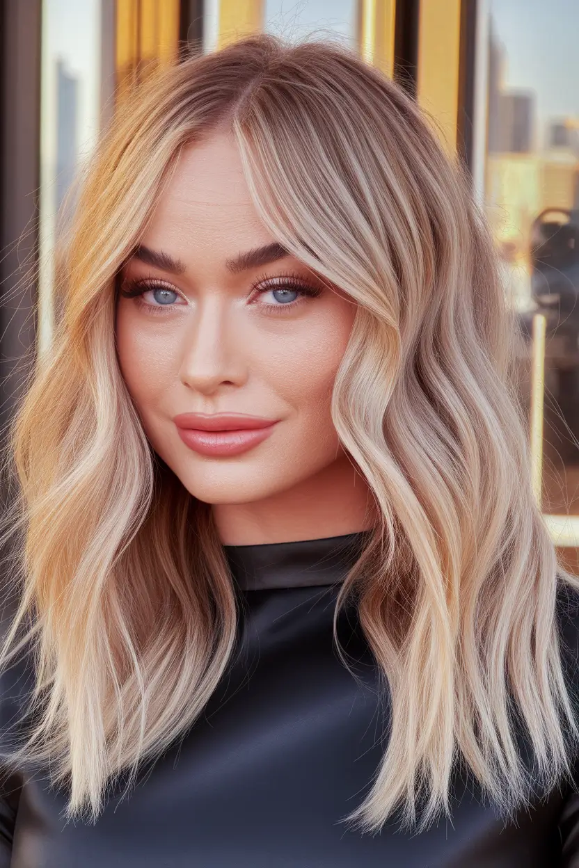 fall hair color for blondes Face-Framing Luxe with a Hint of Glow