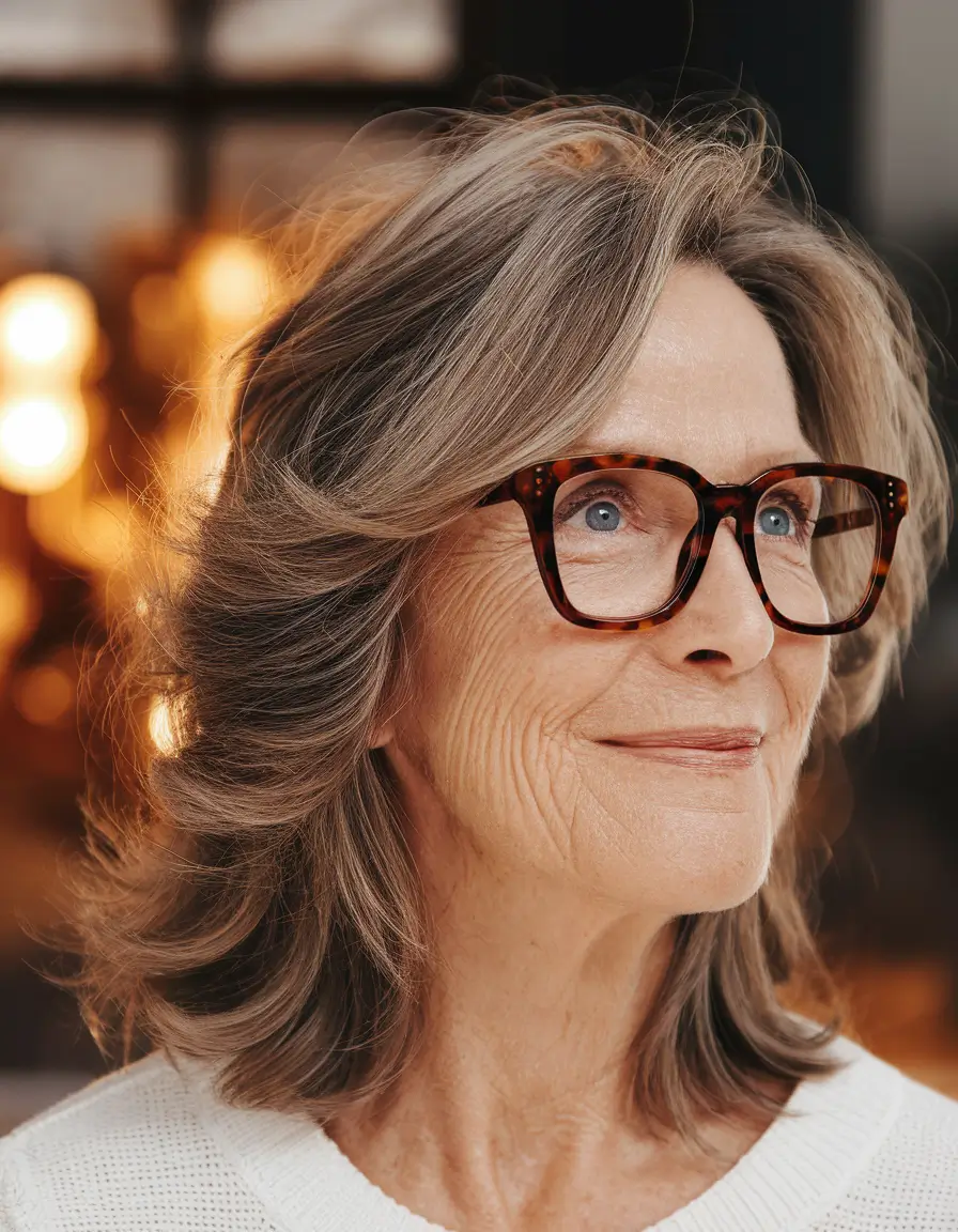 Haircuts for Women Over 60 - Fall 2025 Layered Medium Cut with Windswept Ends