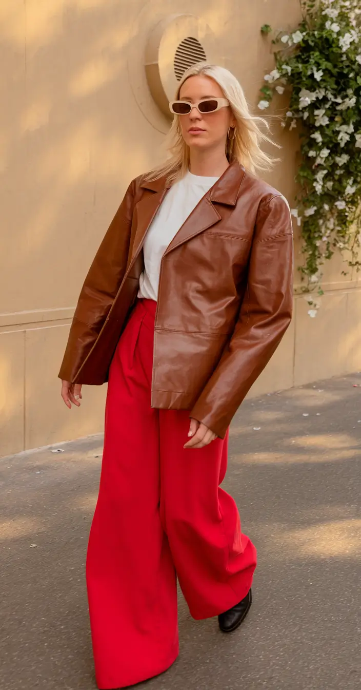 Layers Coffee-Toned Cool with Wide-Leg Confidence
