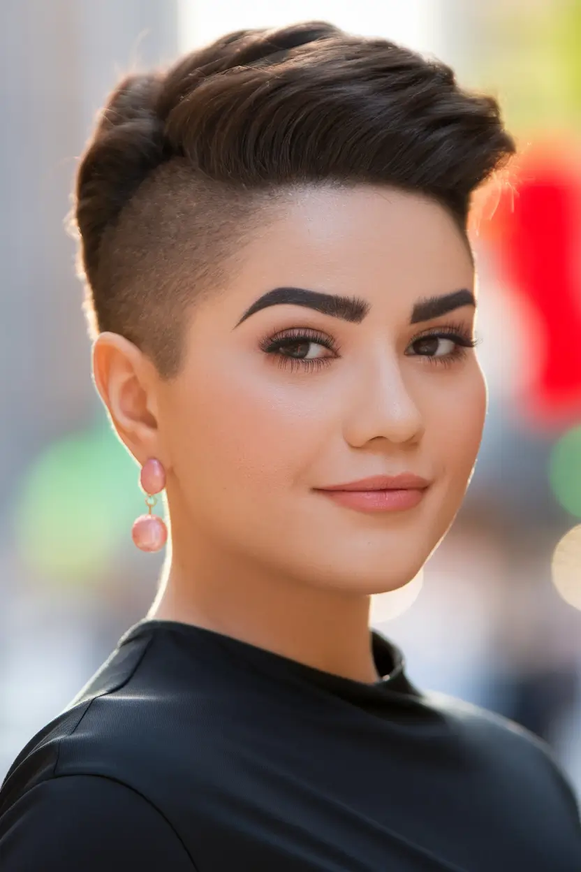 fall pixie haircut Undercut Volume with Sculpted Fade