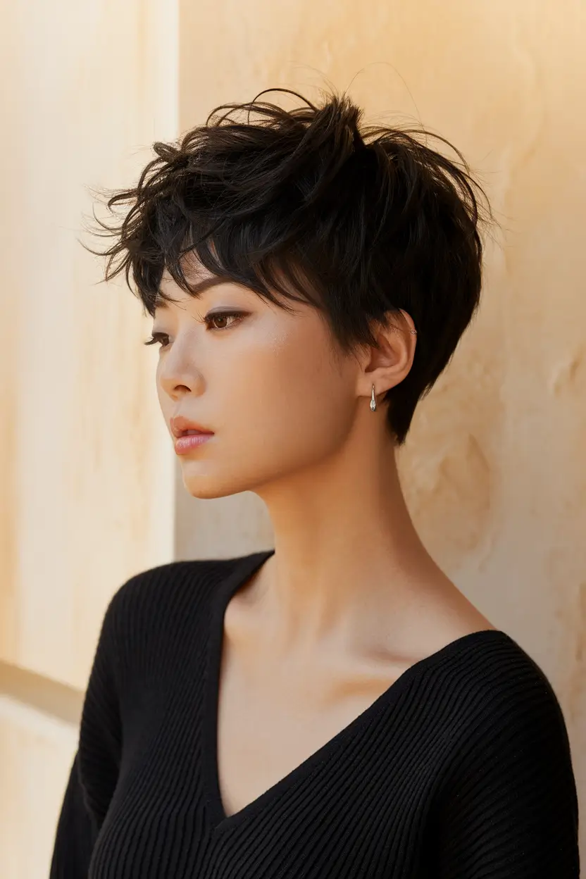 fall pixie haircut Feathery Pixie with Natural Density