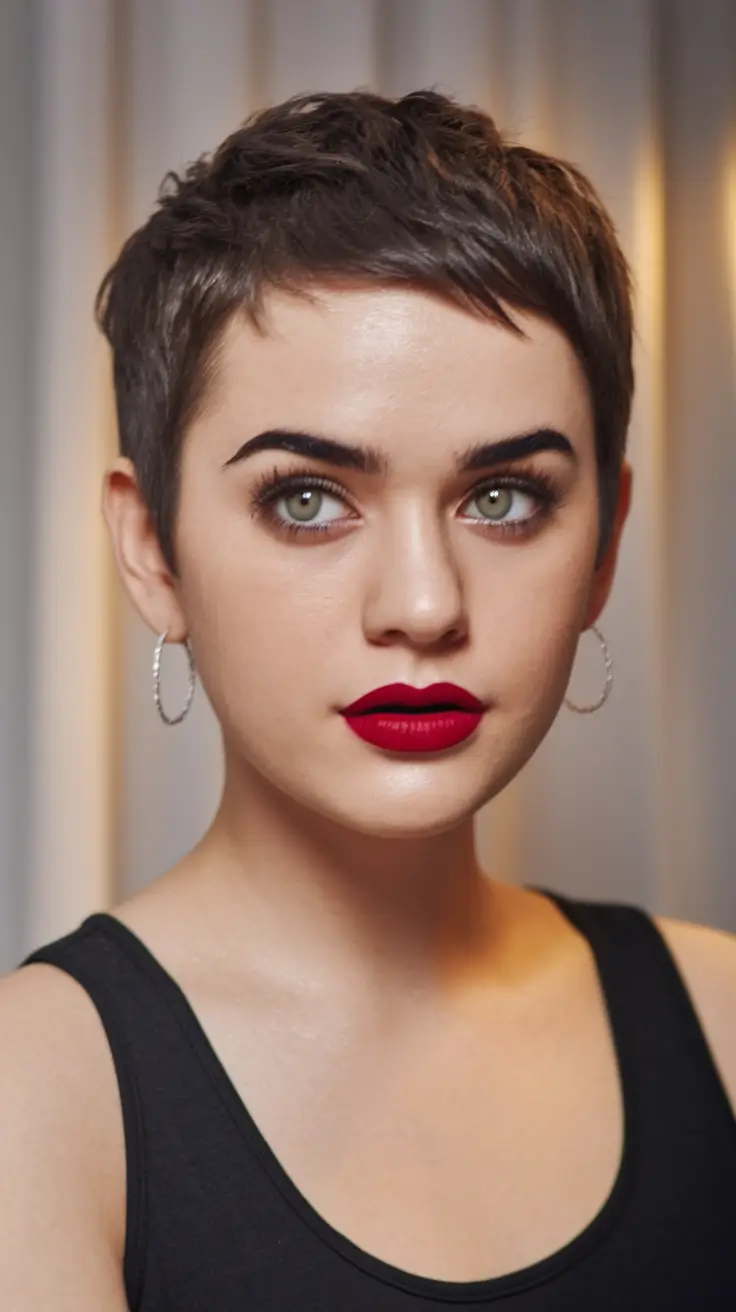 fall pixie haircut Micro Pixie with Strong Brow Energy