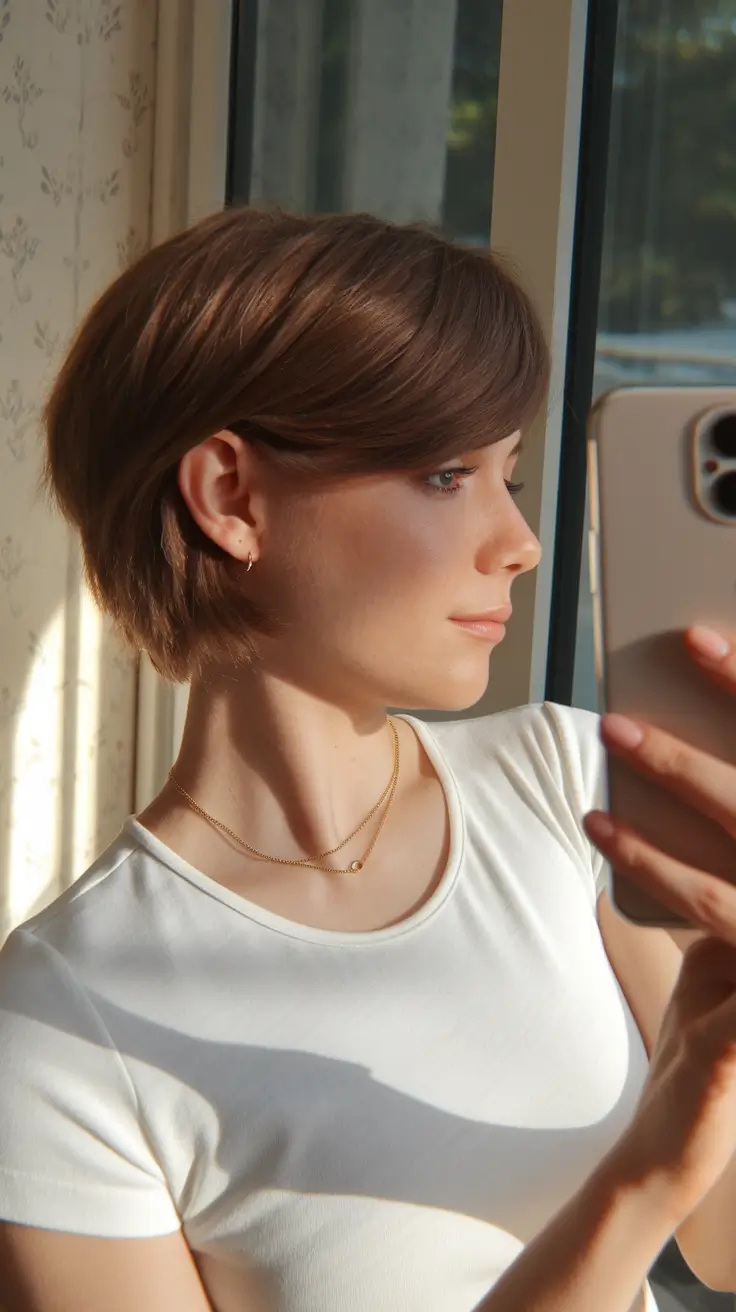 fall pixie haircut Polished Layers with Natural Shine