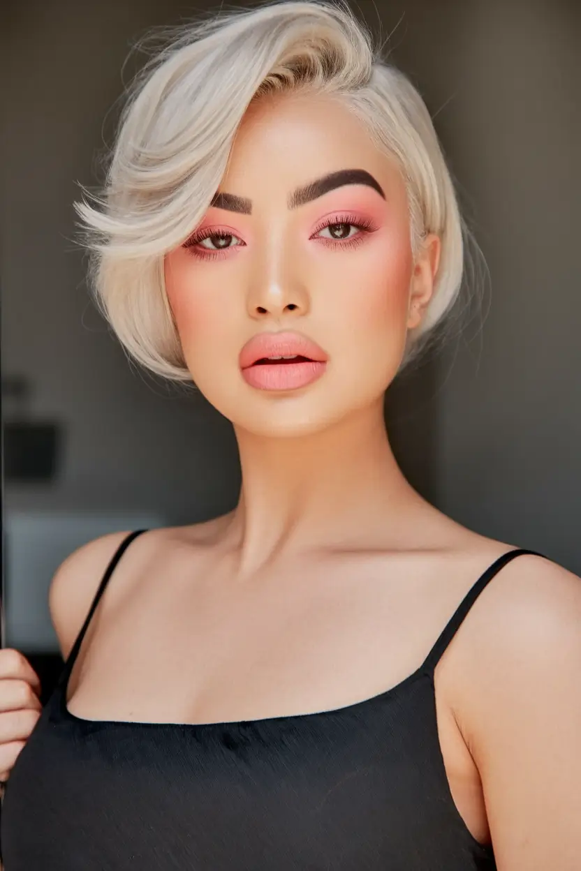 fall pixie haircut Retro Flip Pixie with Silver-Toned Blonde