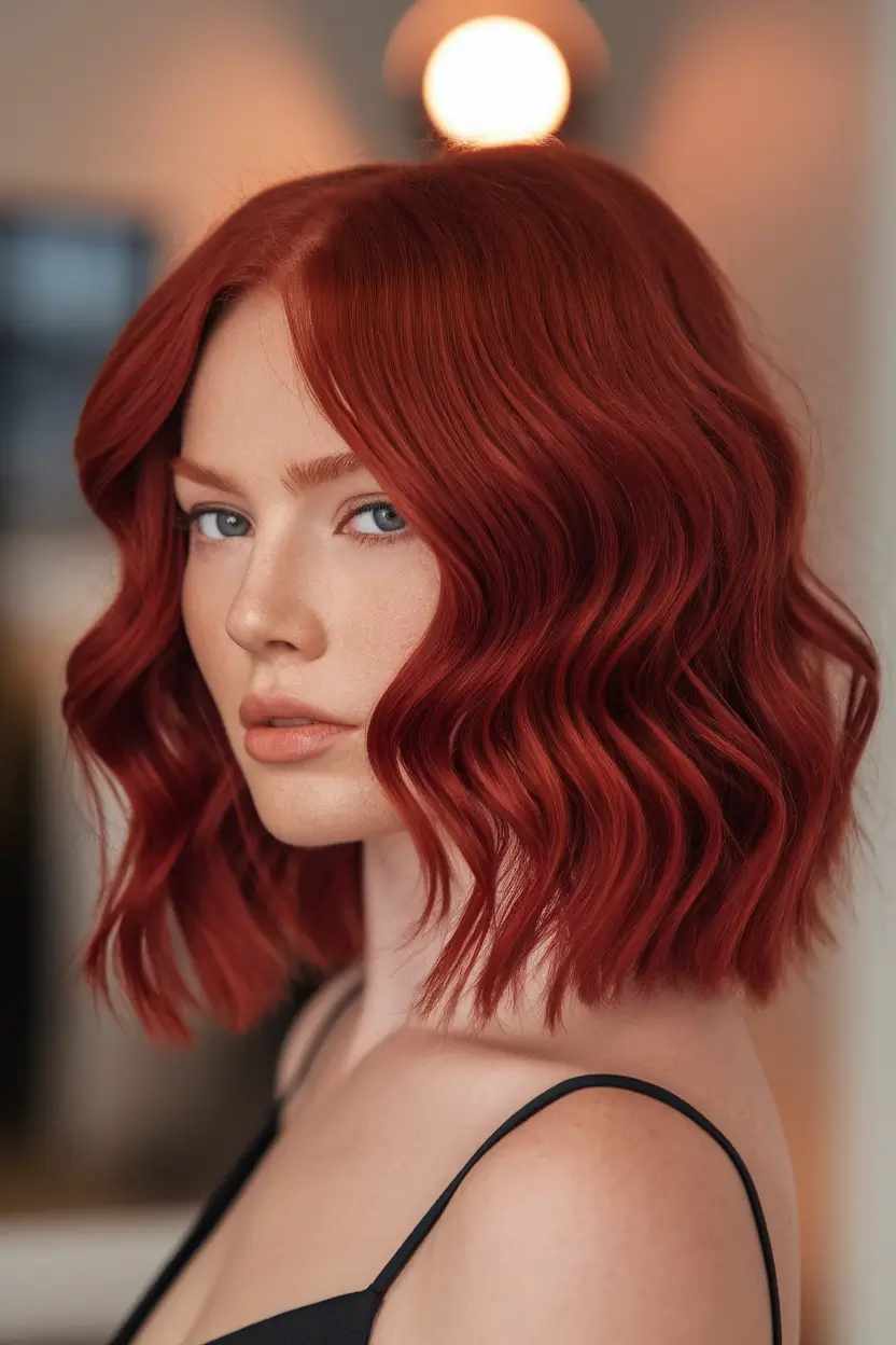 Must-Try Fall Red Hair Colors for Redheads 2025 Modern Vintage Waves in Cherry Spice