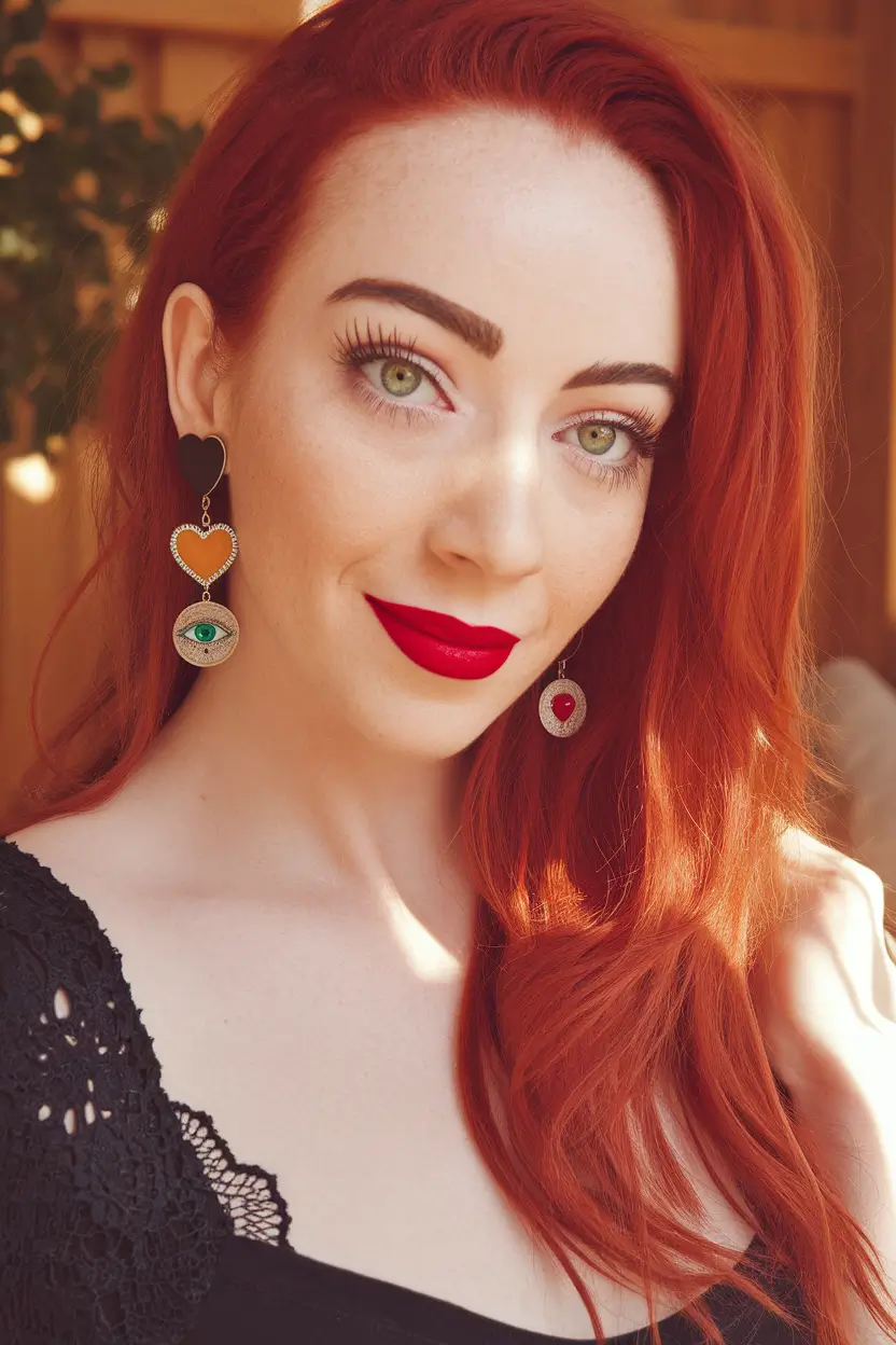 Must-Try Fall Red Hair Colors for Redheads 2025 Romantic Red with Sunlit Natural Finish