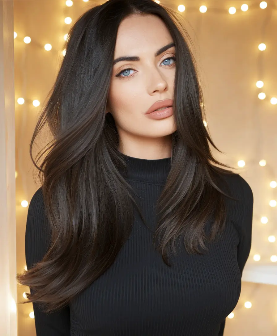 New haircuts - September 2025 ideas Classic Long Layers with Jet Black Shine