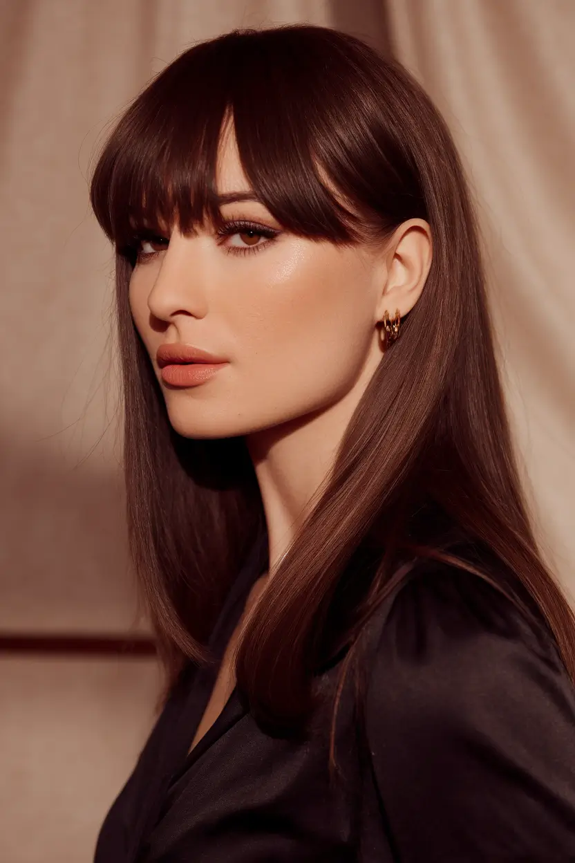 New haircuts - September 2025 ideas Sleek Blowout with Full Fringe