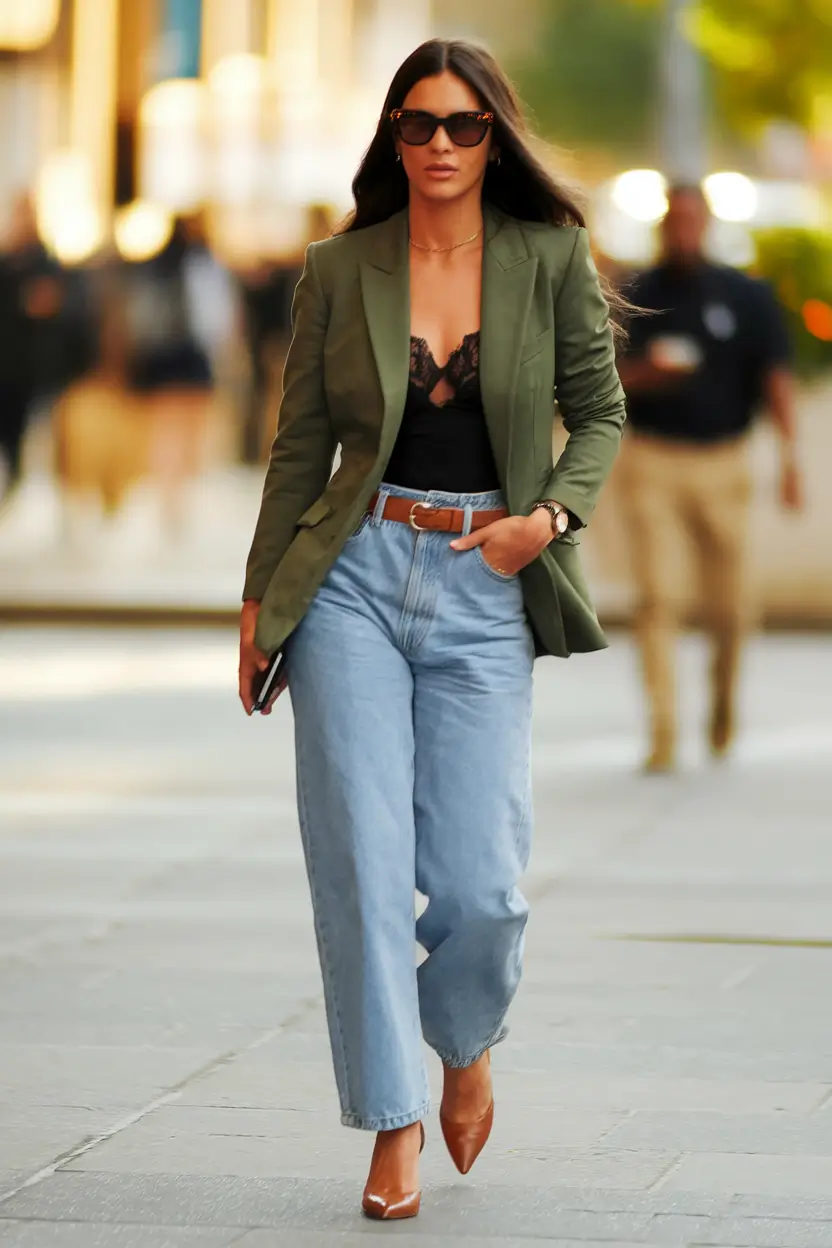 new ideas 2025 fall style for women – Modern Muse: Tailored Blazer and Lace Camisole