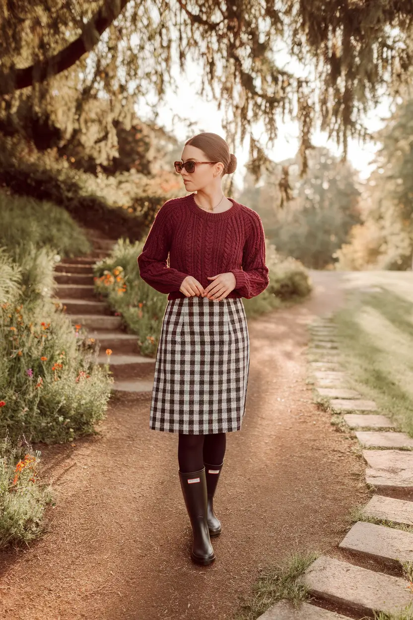 new ideas 2025 fall style for women – Cottage Core Redux: Wool Skirt and Chunky Sweater