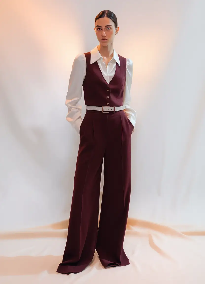 new ideas 2025 fall style for women – Merlot Power Suiting with a Modern Twist